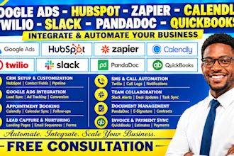 google ads hubspot sales hub zapier calendly twilio slack pandadoc quickbooks