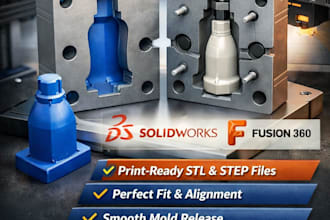 design 3d cad mold for 3d printing and prototyping stl cad mold fusion 360