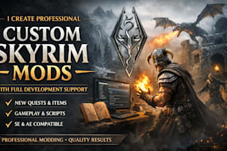create custom skyrim fallout and bethesda game mods with asset gameplay and UI