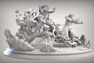 sculpt 3dprinting stl file custom miniature fantasy miniatures character zbrush