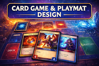 design custom tcg card templates and gaming playmat layouts