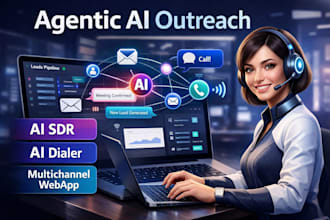 develop agentic ai powered outreach, superagi sdr multichannel webapp, ai dialer