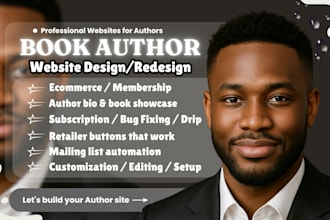 design author website, book website, book author website, author landing page
