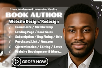 design author website, ebook website, business website, book author website