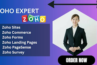 setup and customize zoho sites commerce, forms, integrations landingpages thrive