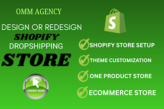 build shopify store or dropshipping ecommerce store