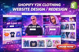 design y2k clothing streetwear shopify website shopify clothing fashion store