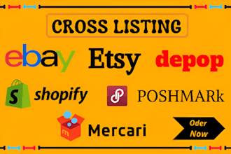 draft, crosslist and optimize listing on poshmark etsy ebay mercari, shopify SEO
