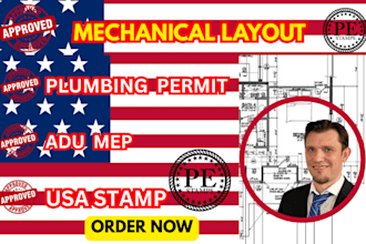 mechanical drawing and electrical layout,plumbing permit,adu mep,building permit