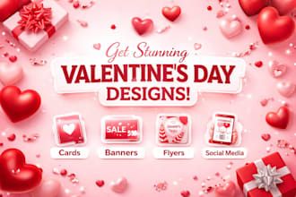 design canva romantic valentine day cards, banners, flyers for your loved one
