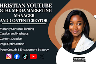 be your christian youtube social media manager and content creator