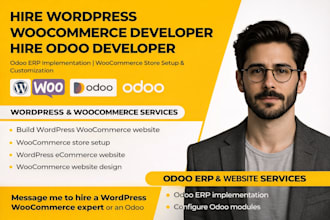 build wordpress woocommerce website odoo website design configure odoo modules