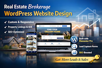 build wordpress website, design ecommerce and real estate brokerage website