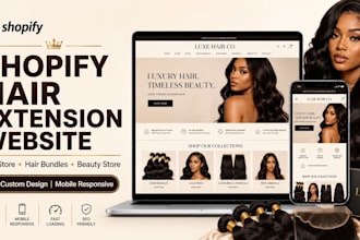 build shopify hair extension website wig store hair bundle website