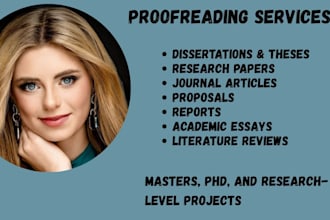 proofread and edit thesis, research, reports in 12 hours