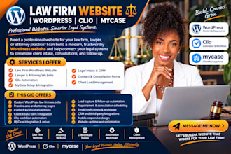 develop law firm, lawyer, attorney, wordpress website, clio automation, mycase