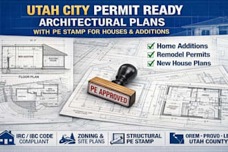 utah tx city permit ready architectural plans with pe stamp for houses additions