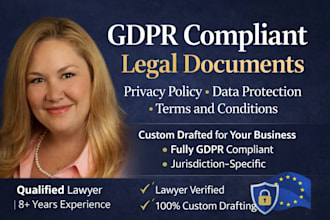 write gdpr compliant privacy policy, data protection and terms and conditions