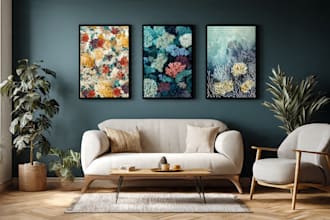 make mid century modern digital wall art for etsy store