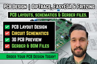 design professional pcb layouts using diptrace, easyeda, tinkercad and fritzing