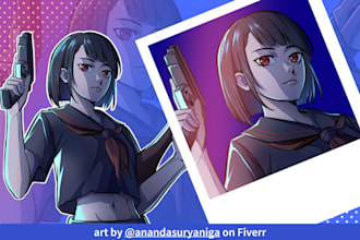 draw you or your character into a pfp art