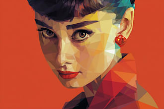 design mosaic and low poly or pop art illustration