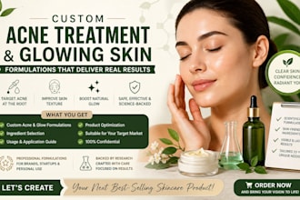 formulate effective acne treatment and glowing skin formulations
