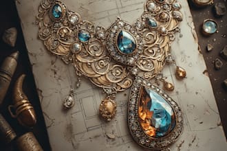 do a jewelry design, illustration or a sketch of jewelry
