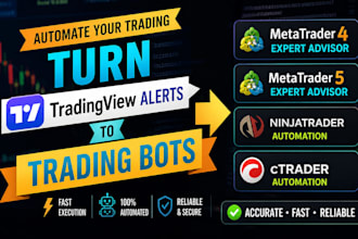 turn tradingview alerts to mt4, mt5 expert advisor bot, ninjatrader, ctrader