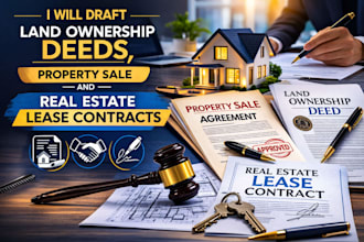 draft land ownership deeds, property sale and real estate lease contracts