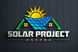 solar panel, electrical, power, energy solar logo design
