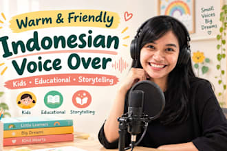 record a warm voice over for kids and education