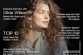 design a professional magazine layout, cover pages
