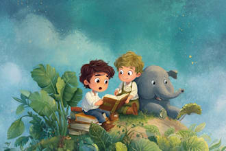 illustrate children story book illustration, kids story