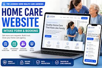 build home health care agency website with intake and booking website