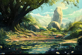 fantasy landscapes, illustration, environment
