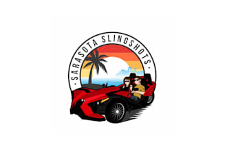 design classic wheeled motorcycle car logo