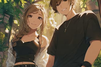 make fabulous couple portrait illustration