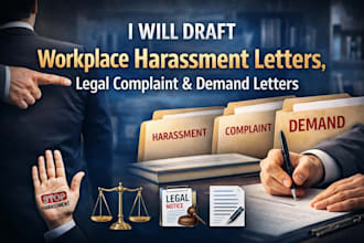 draft workplace harassment letters, legal complaint and demand letters