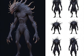 create unique creature monster design and character design