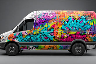 wrap the car wrapping with itasha decal vector design