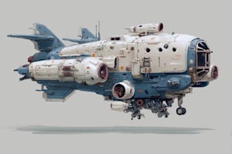 cerate concept art spaceship or vehicle design