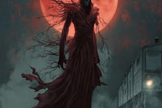 make a horror illustrations for books