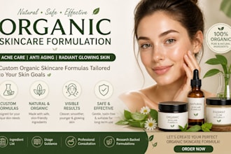 formulate organic skincare products for acne anti aging glowing skin