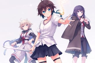 draw anime and game style characters art