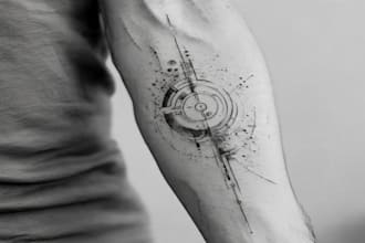 custom an abstract black tattoo design