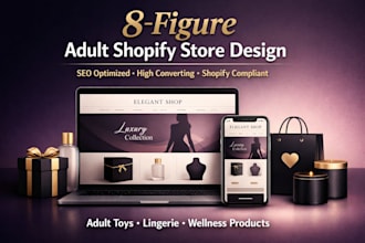 design 8 figure adult shopify store, seo optimized adult toys, lingerie website