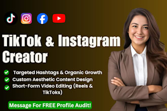 be your tiktok manager and instagram content creator