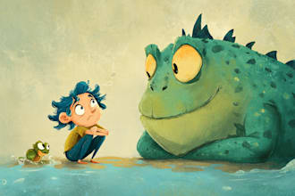 draw a cartoon illustration