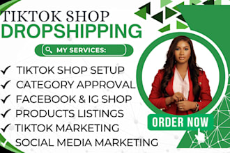 setup tik tok shop, tiktok dropshipping, facebook shop